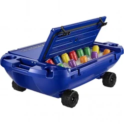 VEVOR Floating Cooler, 40 QT Floating Ice Chest with Dry Storage, Wheels & Tow Rope, Premium LLDPE Amphibious Drink Cooler for Water & Land, Cruise Stable on Lake, River, Pool, Beach, Kayak, Deep Blue