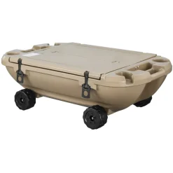 VEVOR Floating Cooler, 40 QT Floating Ice Chest with Dry Storage & Tow Rope, Premium LLDPE Amphibious Drink Cooler for Water & Land, Cruise Smoothly Stable on Lake, River, Pool, Beach, Kayak, Orange