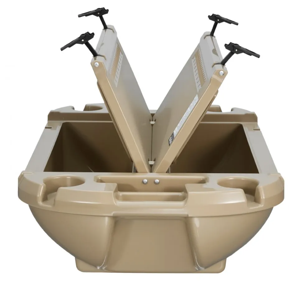 VEVOR Floating Cooler, 40 QT Floating Ice Chest with Dry Storage & Tow Rope, Premium LLDPE Amphibious Drink Cooler for Water & Land, Cruise Smoothly Stable on Lake, River, Pool, Beach, Kayak, Apricot