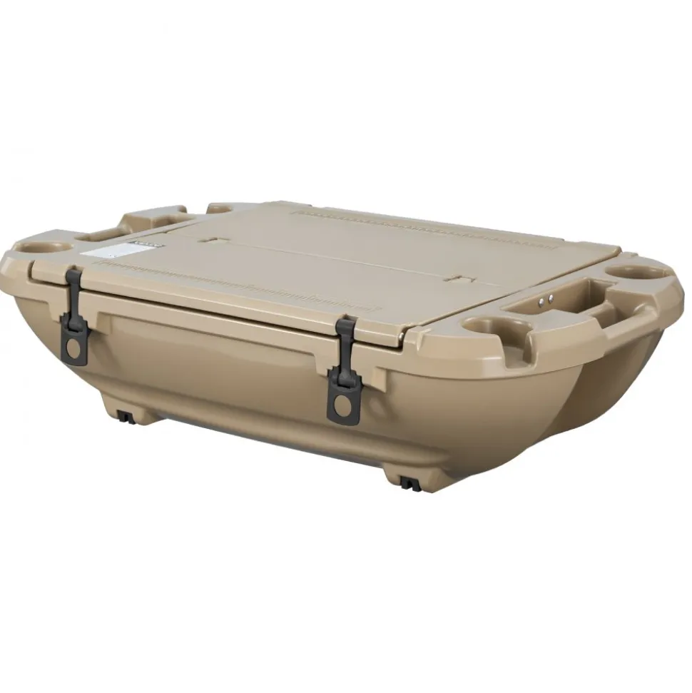 VEVOR Floating Cooler, 40 QT Floating Ice Chest with Dry Storage & Tow Rope, Premium LLDPE Amphibious Drink Cooler for Water & Land, Cruise Smoothly Stable on Lake, River, Pool, Beach, Kayak, Apricot