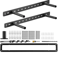 VEVOR Floating Shelf Brackets 2 Pcs, 150 lbs/68 kg Weight Capacity, 22x6.2x1.5 inch / 558.4x157.4x38.1 mm, Heavy Duty Hidden Shelf Brackets Support, Wall Mounting Invisible Floating Shelves Bracket