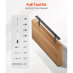 VEVOR Floating Shelf Brackets 2 Pcs, 150 lbs/68 kg Weight Capacity, 22x6.2x1.5 inch / 558.4x157.4x38.1 mm, Heavy Duty Hidden Shelf Brackets Support, Wall Mounting Invisible Floating Shelves Bracket