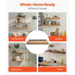 VEVOR Floating Shelf Bracket 1 Pack, 230 lbs/104 kg Weight Capacity, 46x6.2x3 inch / 1168.4x157.4x76.2 mm, Heavy Duty Hidden Shelf Brackets Support, Wall Mounting Invisible Floating Shelves Bracket