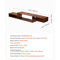 VEVOR Floating TV Stand, 70