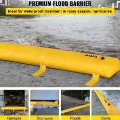 VEVOR Flood Bag, 24 ft Length x 12 in Height, Reusable PVC Water Diversion Tubes, Lightweight with Excellent Waterproof Effect Used for Doorways, Garages, Yellow