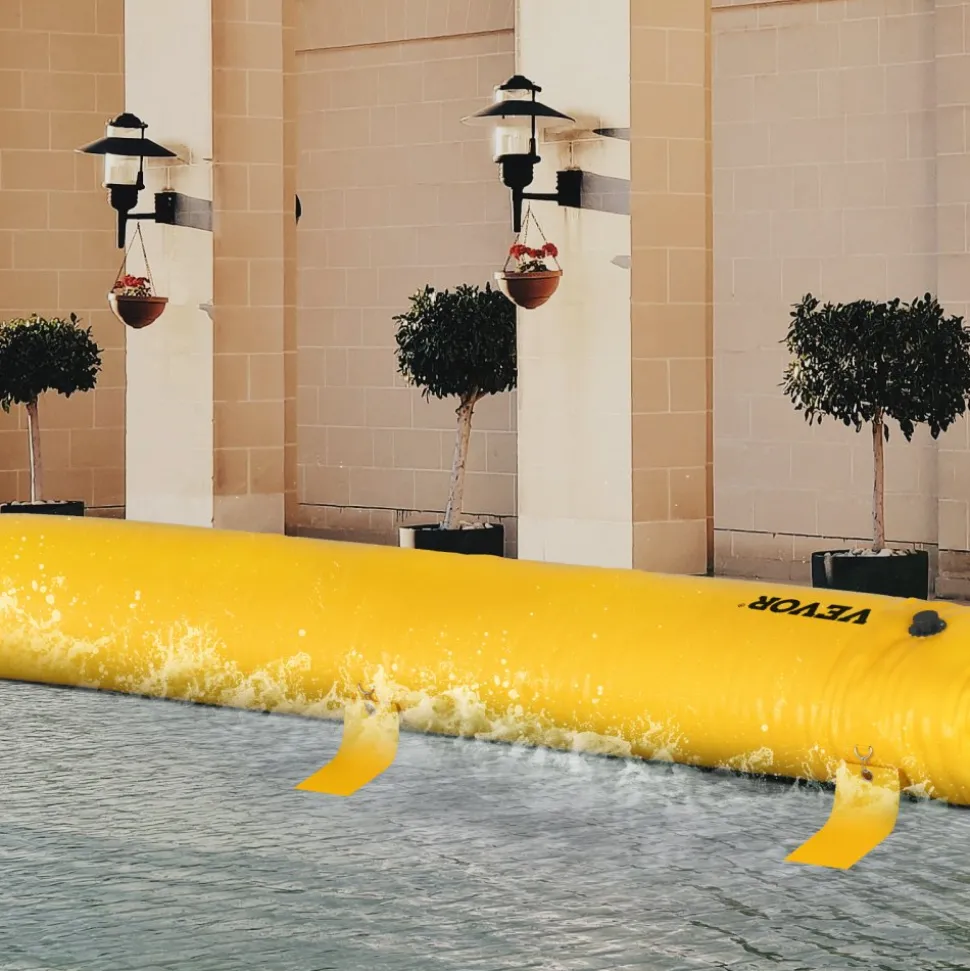VEVOR Flood Bag, 24 ft Length x 12 in Height, Reusable PVC Water Diversion Tubes, Lightweight with Excellent Waterproof Effect Used for Doorways, Garages, Yellow
