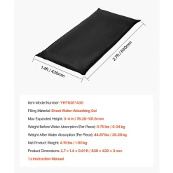VEVOR Flood Barrier, 6 Pack, 2.7 x 1.4 ft Flood Bags Activated by Water, Reusable Water Absorbent Barrier, Sandless Sandbags Blockage, Flooding Prevention Bags for Home, Doorways, Basement, Garage