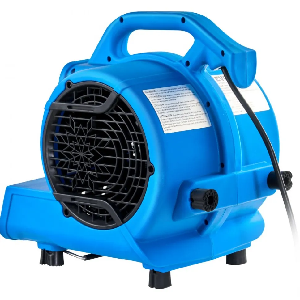 VEVOR Floor Blower, 1360 RPM 600 CFM, Air Mover for Drying and Cooling, Portable Carpet Dryer Fan with 4 Blowing Angles,3-Speeds Adjustment, for Janitorial, Home, Plumbing, Commercial Use