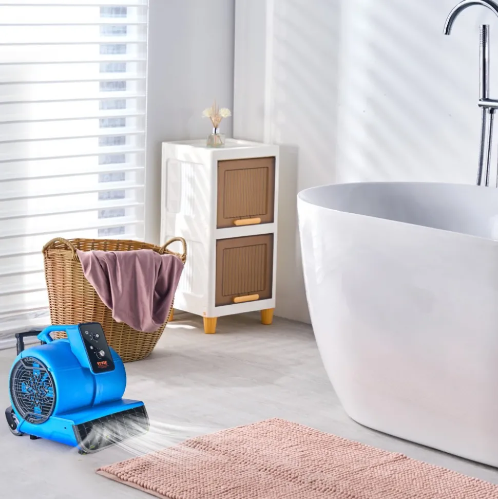 VEVOR Floor Blower, 1560 RPM 4000 CFM, Air Mover for Drying and Cooling, Portable Carpet Dryer Fan with 3 Blowing Angles, Timer, 3-Speeds Adjustment, for Janitorial, Home, Commercial Use