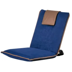 VEVOR Floor Chair, 6 Adjustable Positions Folding Floor Gaming Chair with Back Support, Easy to Carry, Sturdy Metal Frame with Recycled Foam and Suede Fabric Surface, for Reading, Relaxing, Dark Blue