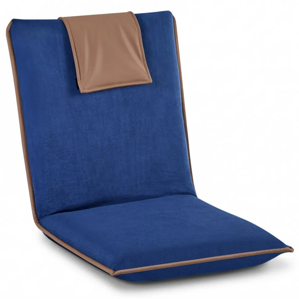 VEVOR Floor Chair, 6 Adjustable Positions Folding Floor Gaming Chair with Back Support, Easy to Carry, Sturdy Metal Frame with Recycled Foam and Suede Fabric Surface, for Reading, Relaxing, Dark Blue