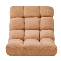 VEVOR Floor Chair, 14 Adjustable Positions Folding Floor Gaming Chair with Back Support, Sturdy Metal Frame with Recycled Foam and Coral Fleece Surface, Multifunctional for Reading, Relaxing, Brown