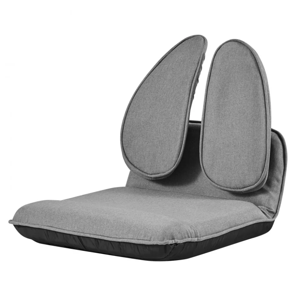 VEVOR Floor Chair, 5 Adjustable Positions Folding Floor Gaming Chair with Ergonomic Back Support, Sturdy Metal Frame with Recycled Foam and Linen Fabric, Multifunctional for Reading, Relaxing, Gray