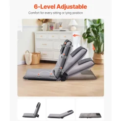 VEVOR Floor Chair, 6-Position Adjustable Meditation Chair with Back Support, Folding Sofa Chair for Reading TV Watching and Gaming, Portable Floor Seat Lounge Sofa Chair for Kids Teens Adults, Gray