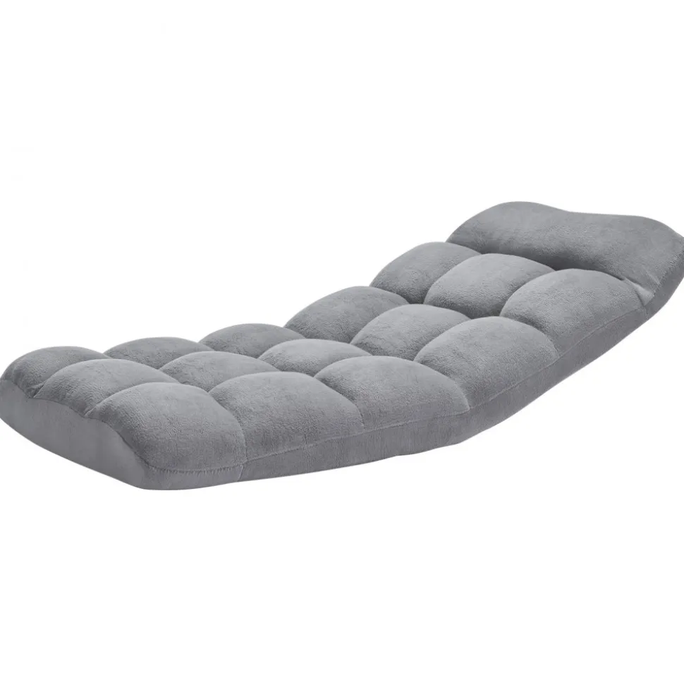 VEVOR Floor Chair, Recycled Foam Folding Sofa Chair with 14 Adjustable Positions, Multifunctional Floor Chair with Back Support Ideal for Sleeping Reading, Floor Gaming Chair Suitable for Kids, Gray