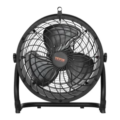 VEVOR Floor Fan, 3 Speeds High Velocity Heavy Duty 14 Inch Industrial Fan, 2520 CFM 360° Adjustable Tilt 23.62 ft/sec Airflow Large Metal Fan, for Home, Gym, Office, Garage, Commercial Shop & Bedroom