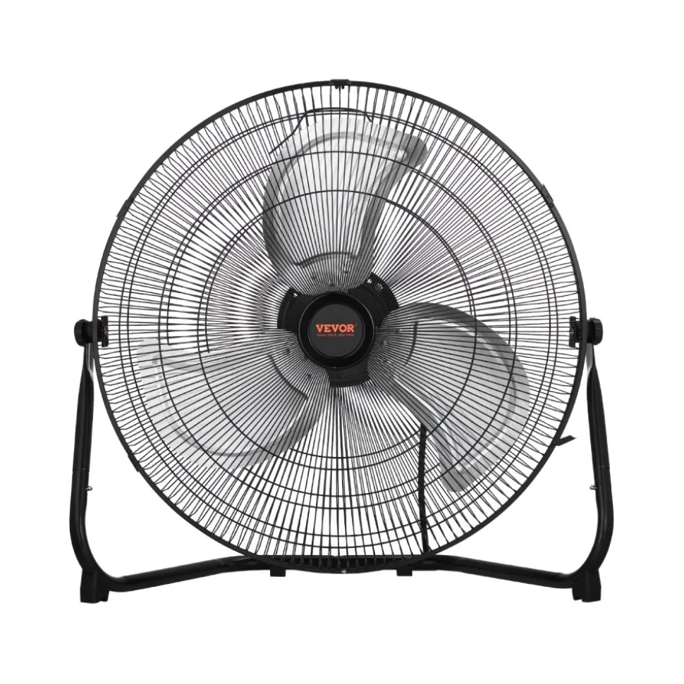 VEVOR Floor Fan, 3 Speeds High Velocity Heavy Duty 18 Inch Industrial Fan, 4000 CFM 360° Adjustable Tilt 19.69 ft/sec Airflow Large Metal Fan, for Home, Gym, Office, Garage, Commercial Shop & Bedroom