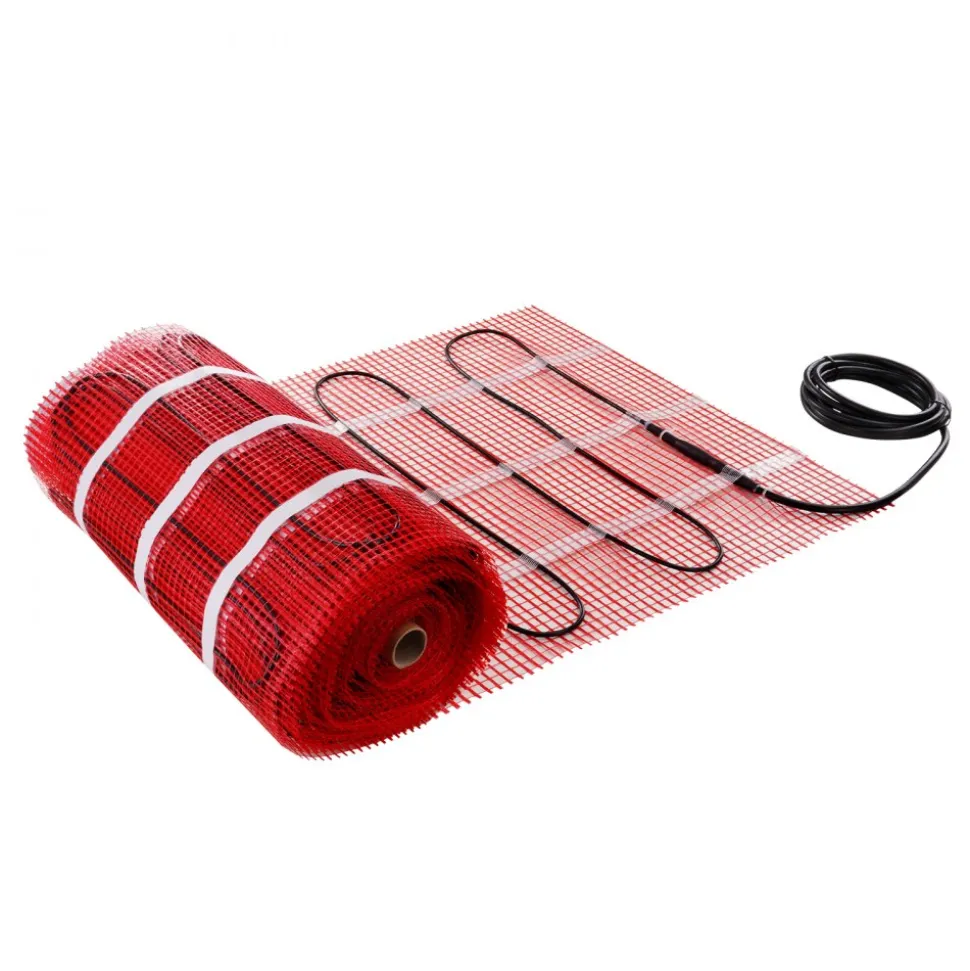 VEVOR Floor Heating Mat,100Sq.ft. 14℉-113℉ Electric Radiant Floor Heated Warm System with Digital Floor Sensing Thermostat, 110-120V Includes Installation Monitor, Adhesive Back for Easy Installation
