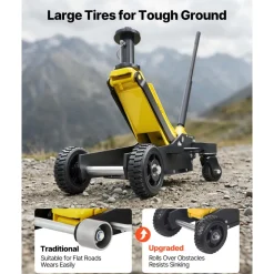 VEVOR Floor Jack, 3 Ton (6614 lbs) Capacity, Aluminum & Steel Racing Floor Jack with Dual Pistons Quick Lift Pump & Extension Post, Hydraulic Trolley Car Lift for SUV Pickup, Lifting Range 5.9