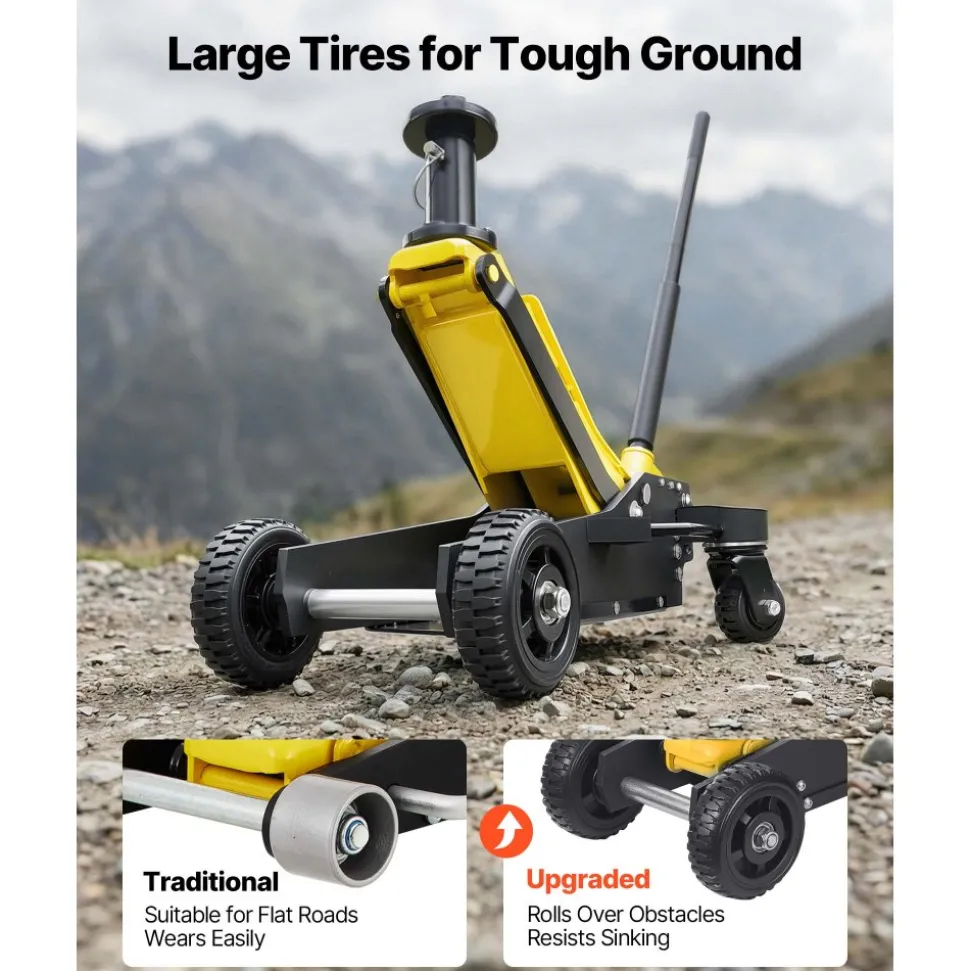 VEVOR Floor Jack, 3 Ton (6614 lbs) Capacity, Aluminum & Steel Racing Floor Jack with Dual Pistons Quick Lift Pump & Extension Post, Hydraulic Trolley Car Lift for SUV Pickup, Lifting Range 5.9"-29.3"