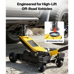 VEVOR Floor Jack, 3 Ton (6614 lbs) Capacity, Aluminum & Steel Racing Floor Jack with Dual Pistons Quick Lift Pump & Extension Post, Hydraulic Trolley Car Lift for SUV Pickup, Lifting Range 5.9