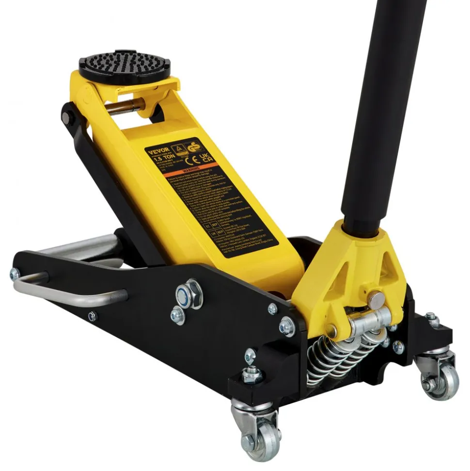 VEVOR Floor Jack, 1.5 Ton Low Profile Floor Jack, Aluminum and Steel Racing Floor Jack with Dual Pistons Quick Lift Pump, Floor Jack Lifting Range 3-3/20"-14-10/27"