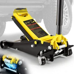 VEVOR Floor Jack, 3 Ton Low Profile Floor Jack, Heavy-duty Steel Racing Floor Jack with Dual Pistons Quick Lift Pump, Floor Jack Lifting Range 3.35