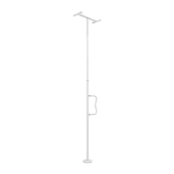 VEVOR Floor-to-Ceiling Transfer Pole, Tension Mounted Bathroom Grab Bar with Anti-Slip Curve Handle, 300 Lbs Capacity Security Pole for Elderly, Ideal Senior Safety Pole for 7-10 Ft Ceilings, White