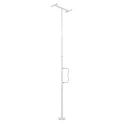 VEVOR Floor-to-Ceiling Transfer Pole, Tension Mounted Bathroom Grab Bar with Anti-Slip Curve Handle, 300 Lbs Capacity Security Pole for Elderly, Ideal Senior Safety Pole for 7-10 Ft Ceilings, White