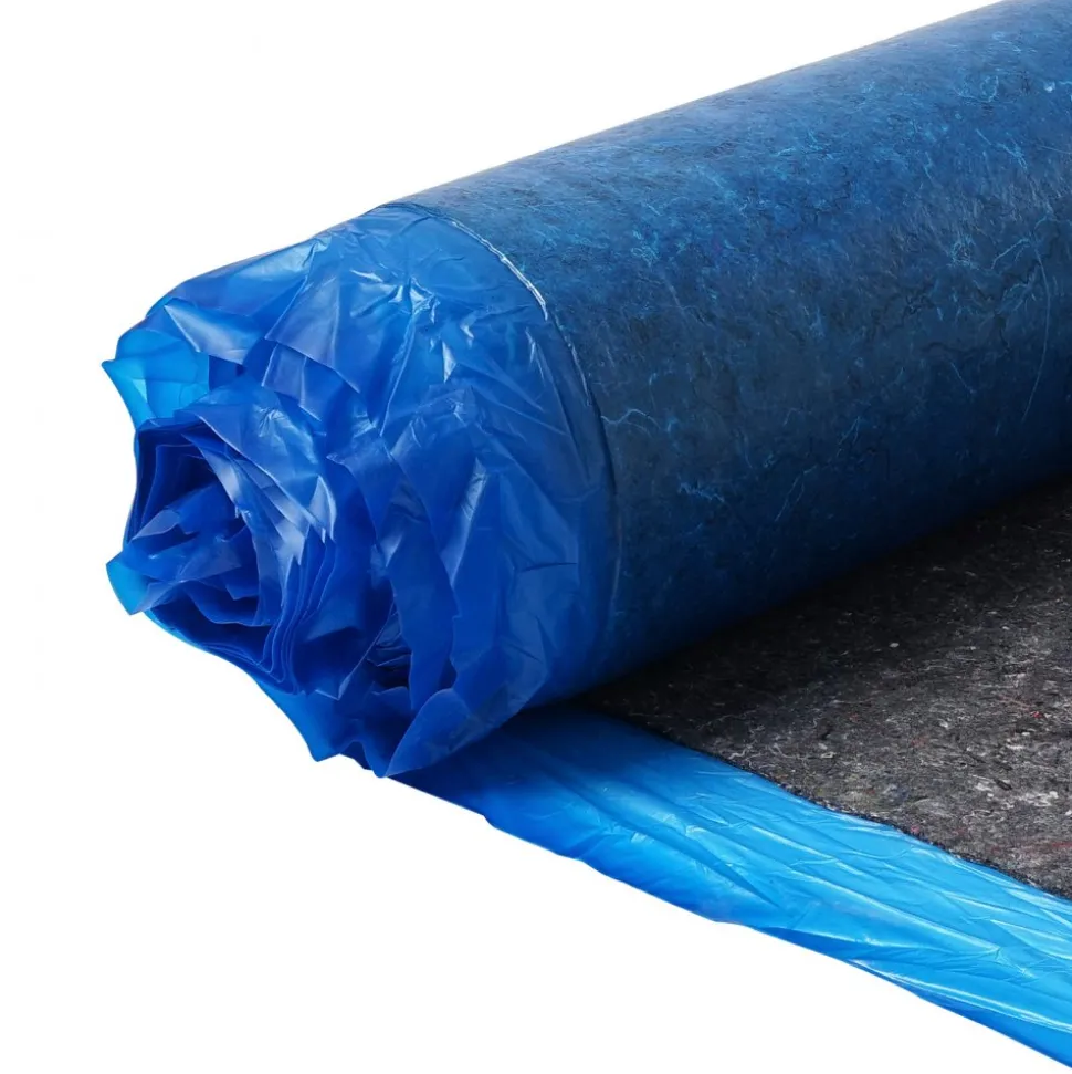 VEVOR Floor Underlayment 100 sq. ft/Roll, 3 mm Thick Laminate Flooring Padding with Attached Vapor Barrier, Heavy Duty Fiber + PE Film, Soundproofing & Noise Reduction, Ideal for Vinyl Wood