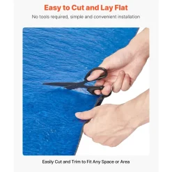 VEVOR Floor Underlayment 100 sq. ft/Roll, 3 mm Thick Laminate Flooring Padding with Attached Vapor Barrier, Heavy Duty Fiber + PE Film, Soundproofing & Noise Reduction, Ideal for Vinyl Wood