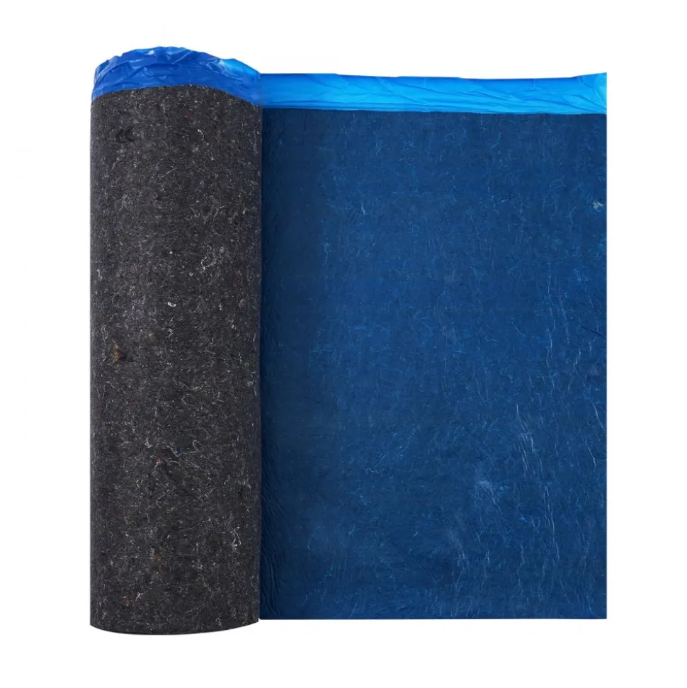 VEVOR Floor Underlayment 100 sq. ft/Roll, 3 mm Thick Laminate Flooring Padding with Attached Vapor Barrier, Heavy Duty Fiber + PE Film, Soundproofing & Noise Reduction, Ideal for Vinyl Wood