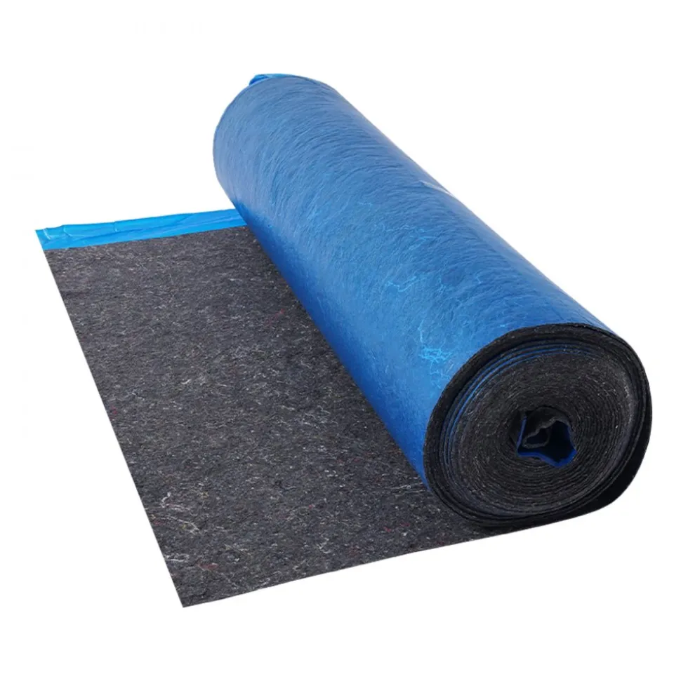 VEVOR Floor Underlayment 100 sq. ft/Roll, 3 mm Thick Laminate Flooring Padding with Attached Vapor Barrier, Heavy Duty Fiber + PE Film, Soundproofing & Noise Reduction, Ideal for Vinyl Wood