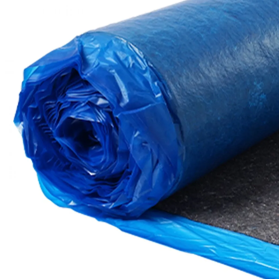 VEVOR Floor Underlayment 200 sq. ft/Roll, 3 mm Thick Laminate Flooring Padding with Attached Vapor Barrier, Heavy Duty Fiber + PE Film, Soundproofing & Noise Reduction, Ideal for Laminate Wood Floors