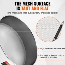 VEVOR Flour Sieve Fine Mesh, 150 Mesh Flour Sifter, 304 Stainless Steel Fine Mesh Sifter Food-grade, 12.6