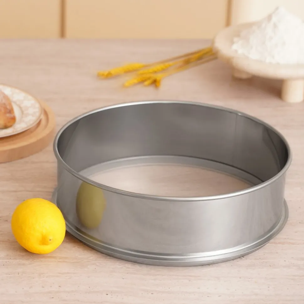 VEVOR Flour Sieve Fine Mesh, 40 Mesh Flour Sifter, 304 Stainless Steel Fine Mesh Sifter Food-grade, Dia. 12.6" Fine Mesh Strainers for Baking, 5 Sizes Mesh hole for Mungbean, Rice, Flour, Pearl Powder