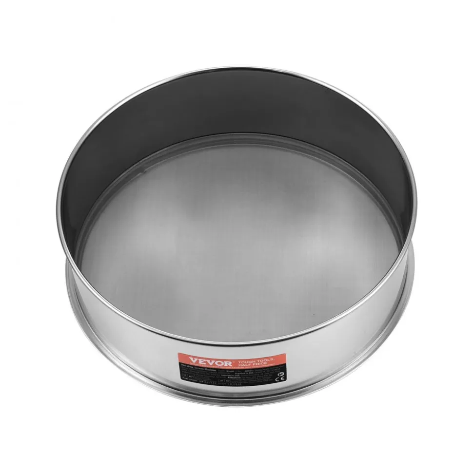 VEVOR Flour Sieve Fine Mesh, 40 Mesh Flour Sifter, 304 Stainless Steel Fine Mesh Sifter Food-grade, Dia. 12.6" Fine Mesh Strainers for Baking, 5 Sizes Mesh hole for Mungbean, Rice, Flour, Pearl Powder