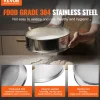 VEVOR Flour Sieve Fine Mesh, 80 Mesh Flour Sifter, 304 Stainless Steel Fine Mesh Sifter Food-grade, Dia. 12.6" Fine Mesh Strainers for Baking, 5 Sizes Mesh hole for Mungbean, Rice, Flour, Pearl Powder