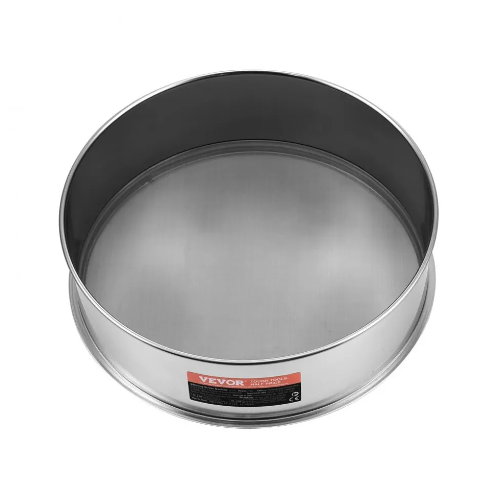VEVOR Flour Sieve Fine Mesh, 80 Mesh Flour Sifter, 304 Stainless Steel Fine Mesh Sifter Food-grade, Dia. 12.6" Fine Mesh Strainers for Baking, 5 Sizes Mesh hole for Mungbean, Rice, Flour, Pearl Powder