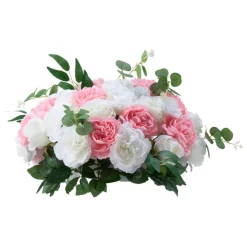 VEVOR Flower Ball Arrangement Bouquet 10 PCS, 17.7-Inch Diameter Artificial Flower Balls Wedding Table Centerpieces, Rose Arrangements for Wedding Centerpiece Home Decorations, Pink and White Roses