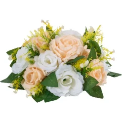 VEVOR Flower Ball Arrangement Bouquet 10 PCS, 9.5-Inch Diameter Artificial Flower Balls Wedding Table Centerpieces, Rose Arrangements for Wedding Centerpiece Home Decoration, Champagne & White Roses