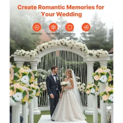 VEVOR Flower Ball Arrangement Bouquet 10 PCS, 9.5-Inch Diameter Artificial Flower Balls Wedding Table Centerpieces, Rose Arrangements for Wedding Centerpiece Home Decoration, Champagne & White Roses