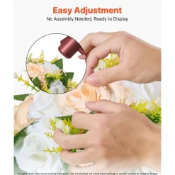 VEVOR Flower Ball Arrangement Bouquet 10 PCS, 9.5-Inch Diameter Artificial Flower Balls Wedding Table Centerpieces, Rose Arrangements for Wedding Centerpiece Home Decoration, Champagne & White Roses