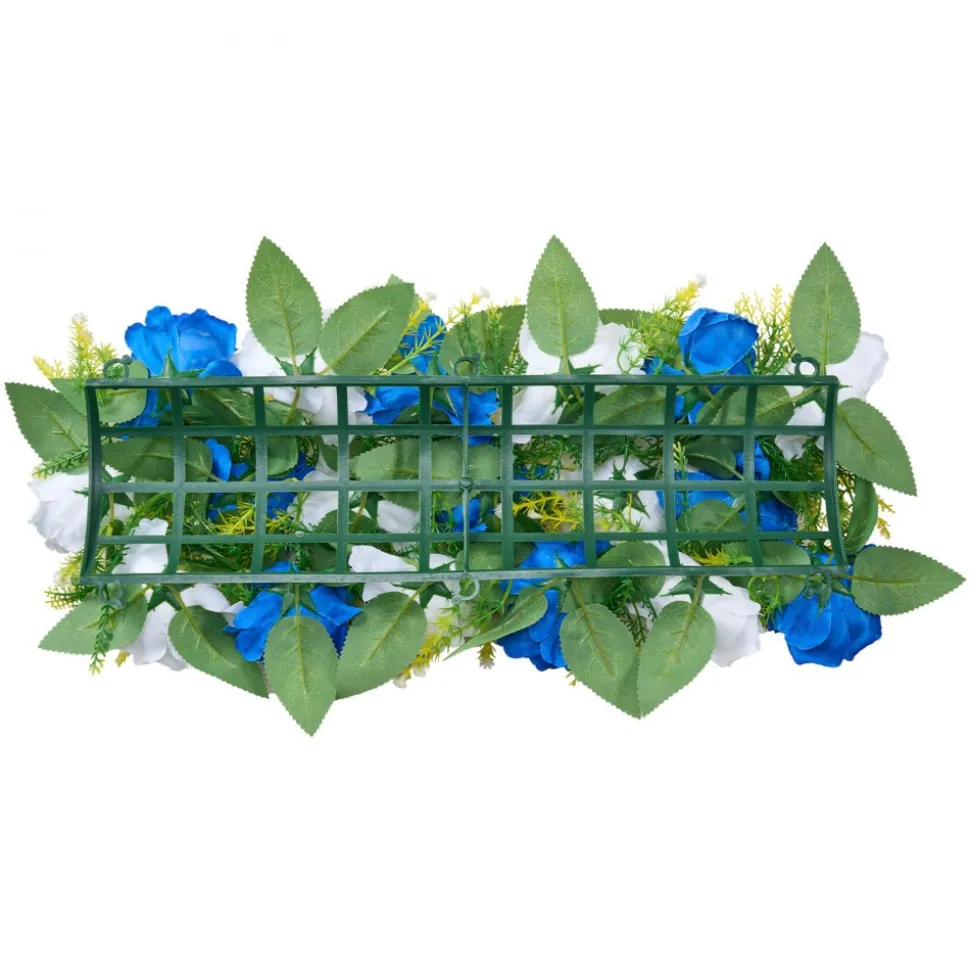VEVOR Flower Ball Arrangement Bouquet 10 PCS, 19.6 x 8.6 Inch Artificial Flower Balls Wedding Table Centerpieces, Faux Rose Arrangements for Wedding Centerpiece Home Decoration, Blue and White Roses