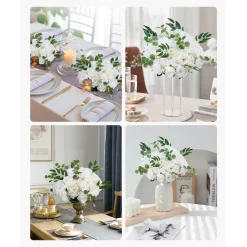 VEVOR Flower Balls Arrangement Bouquet 10 PCS, 17.7-Inch Diameter Artificial Flower Balls Wedding White Roses Centerpieces, Faux Flowers Arrangements for Wedding Centerpiece Home Table Decorations