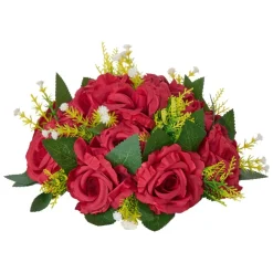 VEVOR Flower Balls Arrangement Bouquet 10 PCS, 9.5-Inch Wedding Red Roses Centerpieces, Fake Flowers Kissing Balls Decor Artificial Floral Arrangements Flower Bouquet for Home Party Table Decorations