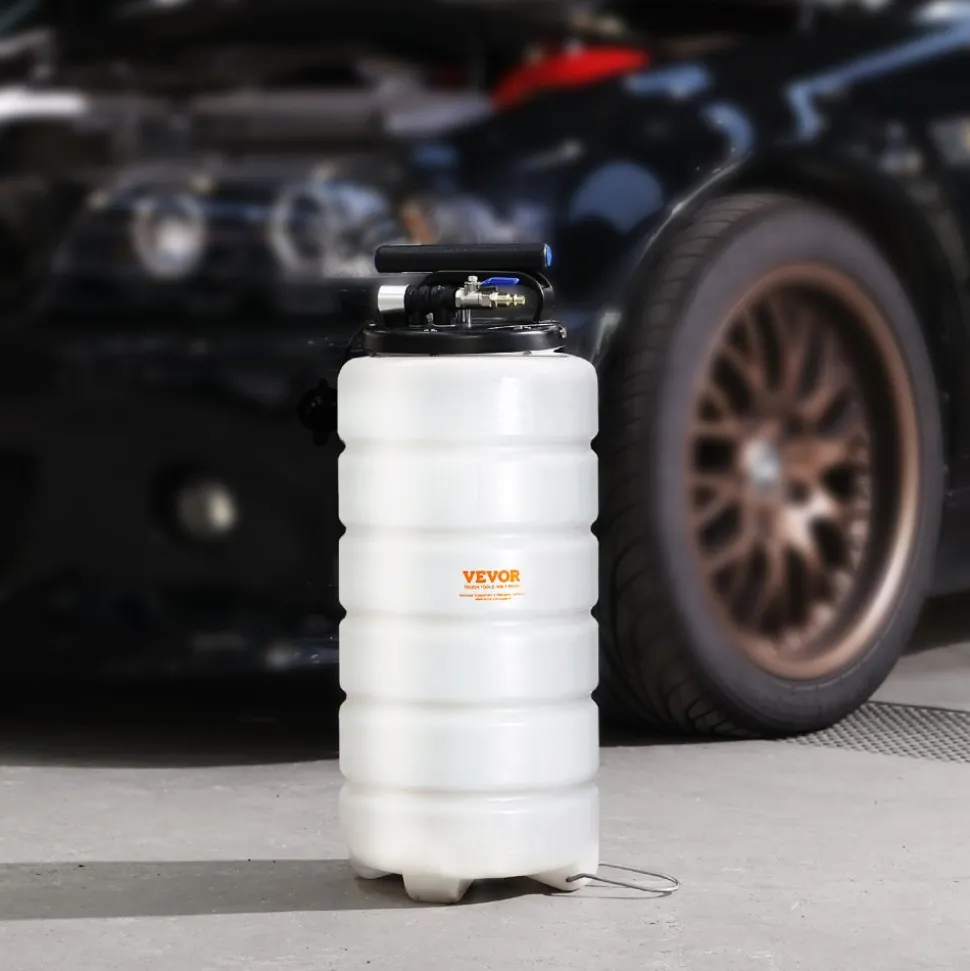 VEVOR Fluid Extractor, 4 Gallons (15 Liters), Pneumatic/Manual Oil Changer Vacuum Fluid Extractor with Dipstick and Suction Hose, Oil Extractor Change Pump for Automotive Fluids Vacuum Evacuation