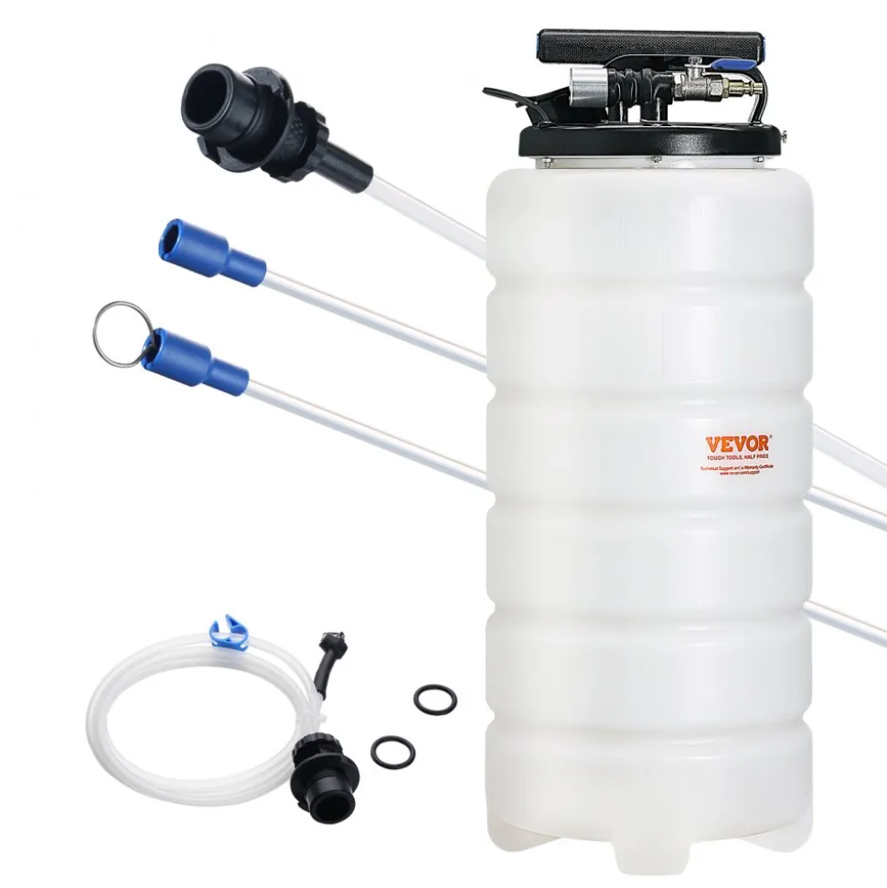 VEVOR Fluid Extractor, 4 Gallons (15 Liters), Pneumatic/Manual Oil Changer Vacuum Fluid Extractor with Dipstick and Suction Hose, Oil Extractor Change Pump for Automotive Fluids Vacuum Evacuation