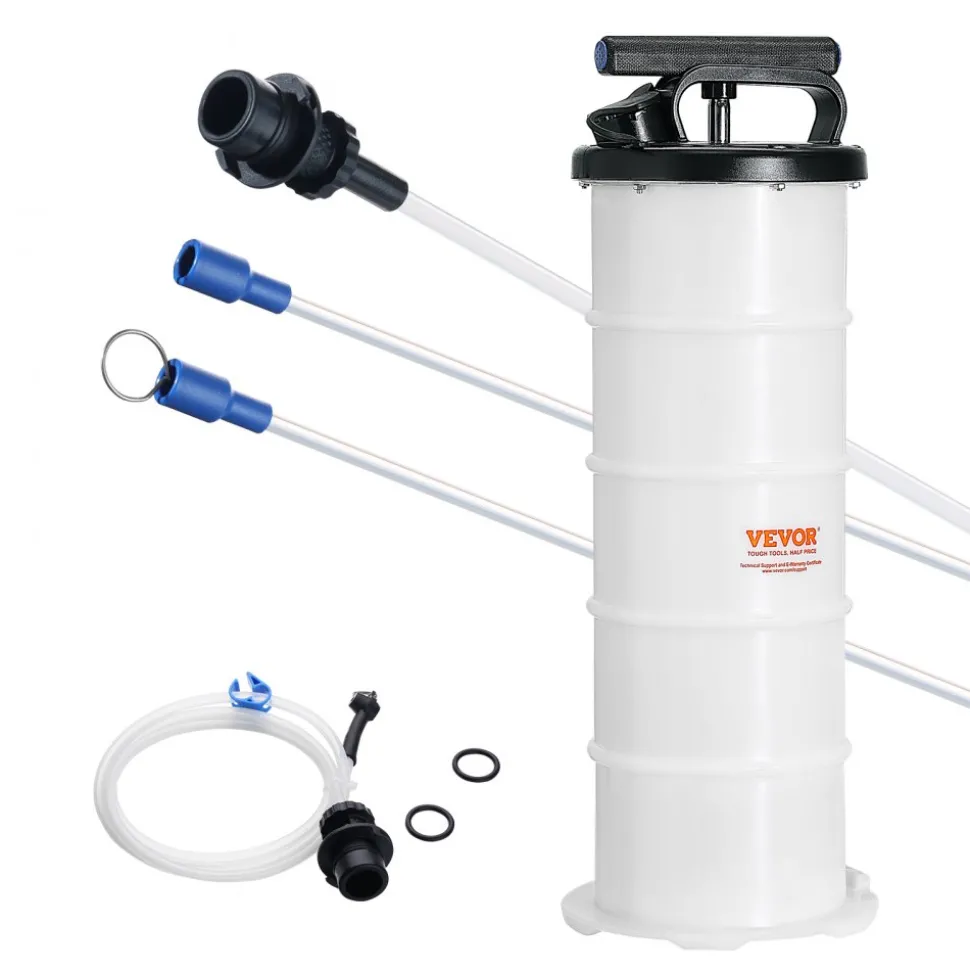 VEVOR Fluid Extractor, 1.74 Gallons (6.5 Liters), Pneumatic/Manual Oil Changer Vacuum Fluid Extractor with Dipstick and Suction Hose, Oil Extractor Change Pump for Automotive Fluids Vacuum Evacuation