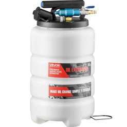 VEVOR Fluid Extractor, 9.5 L Capacity, Pneumatic/Manual Vacuum Oil Extractor Pump with 59 in Long Horse & Three 47 in Extension Tubes, Oil Change Pump with PE Tank for Cars, Lawn Mowers, Boats
